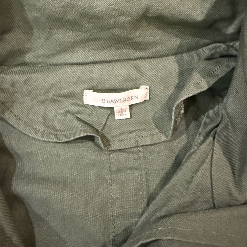 Chaplin Essential Olive Hooded Anorak Cargo Jacket Utility Military Cotton L - Picture 7 of 12